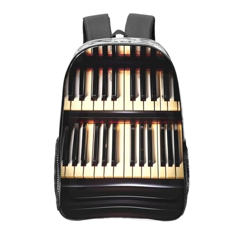 Sac à dos transparent noir One Size à poches et motifs de notes de musique piano