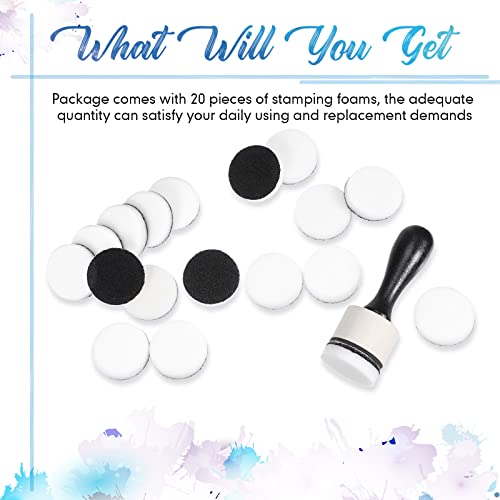 42 Packs Mini Ink Blending Tool Set, Include 2 Pcs Round Alcohol Ink Mini Applicator Tools And 40 Pcs Replacement Foam Pads For Drawing Distressing Blending #TOP2