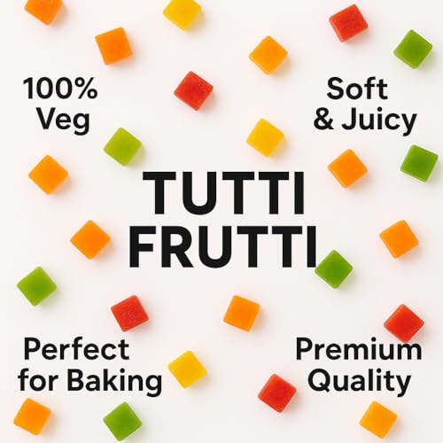 Image of Minimal Tutti Frutti-800g | Premium Candied Fruit Bits | For Cakes, Cookies & Desserts | Bakery Topping | Bright Colour & Sweet Taste