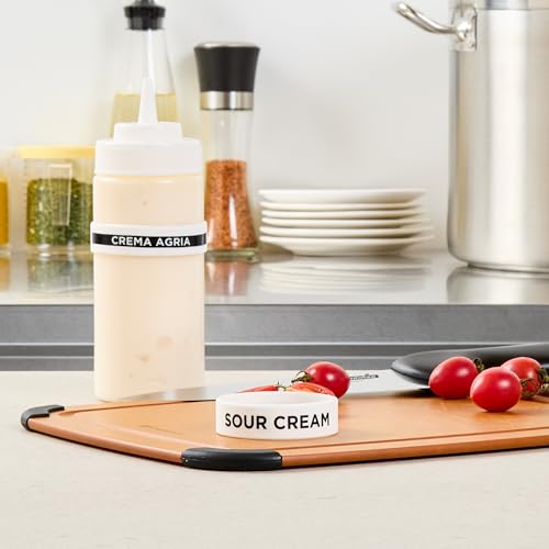 Restaurantware Sour Cream Label Band 10-Pack Fits 16, 20, 24 oz Squeeze Bottles Dishwasher Safe Silicone Squeeze Bottle Accessory Slip-Reducing Band White Reusable by Restaurantware - Image 8