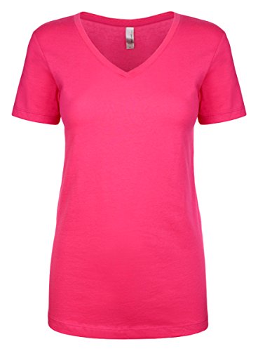 Next Level Lightweight The Ideal V-Neck T-Shirt, Large, Raspberry