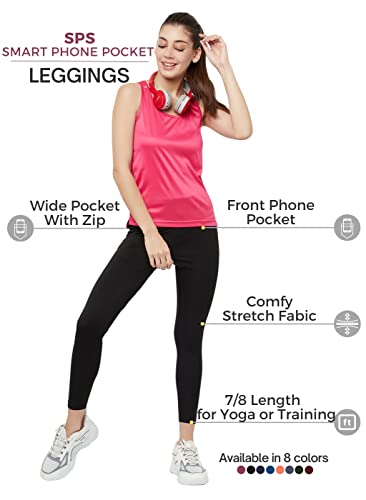 Image of TRUEREVO Sports Leggings for Women-Stretch Dryfit High Waist 7 /8th Gymwear Pants with Back Zipper Pocket-Quick Dry Activewear-Training Tights- for Yoga, Sports, Gym, Workout and Running