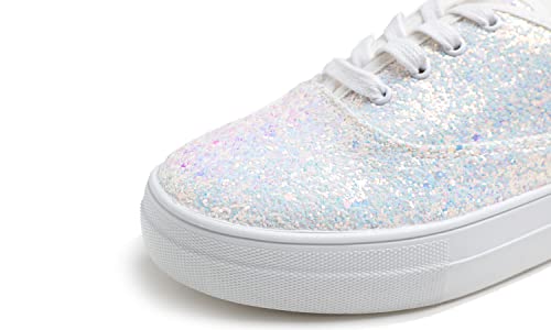 Image of FEVERSOLE Women's Fashion Dress Sneakers Party Bling Casual Flats Embellished Shoes