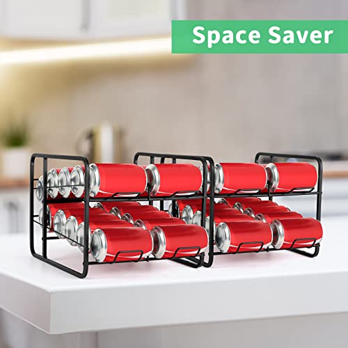 Can Organizer For Pantry Soda Can Organizer For Refrigerator Beverage Dispenser Can Storage Organizer Rack For Refrigerator, Cabinet, Pantry, Black #TOP6
