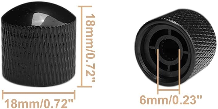 Black Metal Guitar Control Knob, Guitar Bass Parts 4Pcs | Volume Tone Control, Dome Knobs