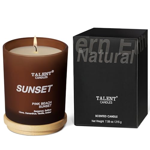 Candles for Home Scented, Natural Soy Wax, Scented Candle Stress Relief and Relaxation, Pink Beach Sunset, Medium Jar, Ideal for Home and Bedroom Decor