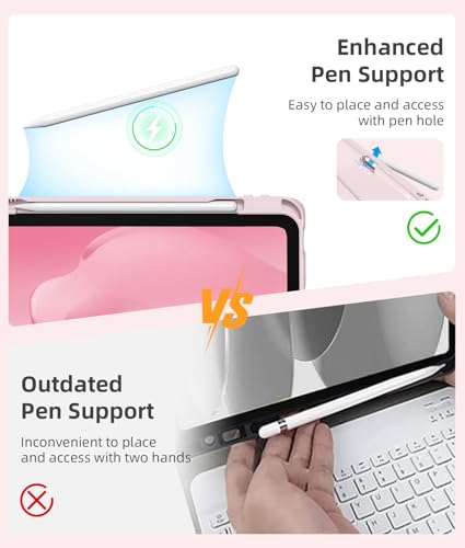 Image of Akkerds for iPad A16 Case with Keyboard - 7 Colors Backlit Keyboard for iPad 10th Generation /iPad Air 11 Inch - Wireless Folio Cover for iPad Air 10.9 Inch /iPad Pro 11 Inch 2022 /2021 /2020 (Pink)