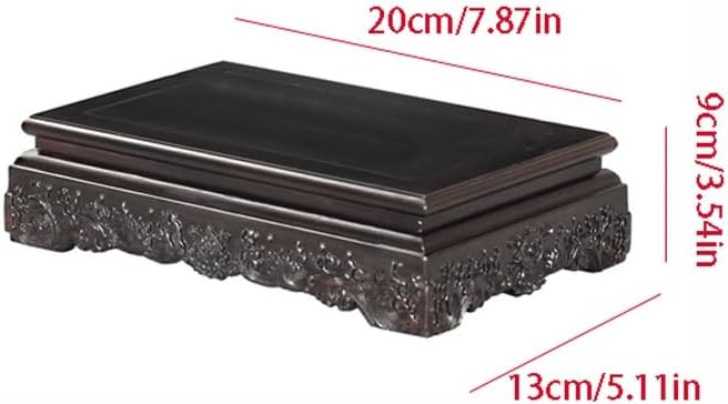 Bonsai Pedestal Vase Pedestal Stands Black Sandalwood Base Solid Wood Vase Buddha Statue Fish Tank Flower Pot Handicraft Ornament Base Bracket Planter Stand Plant Holder