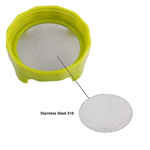 Artilife 8Pack Sprouting Lids with Stainless Steel Screen for Wide Mouth Mason Jars, Sprouting Strainer Lid for Canning Jars, Suit for Growing Bean Sprouts, Alfalfa, Salad Sprouts etc (8)