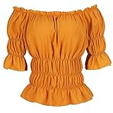 Kranchungel Peasant Blouses for Women: Renaissance Shirt Halloween Costumes Woman 2026 Pirate Costume Themed Party Aged 25-35 Ginger X-Large