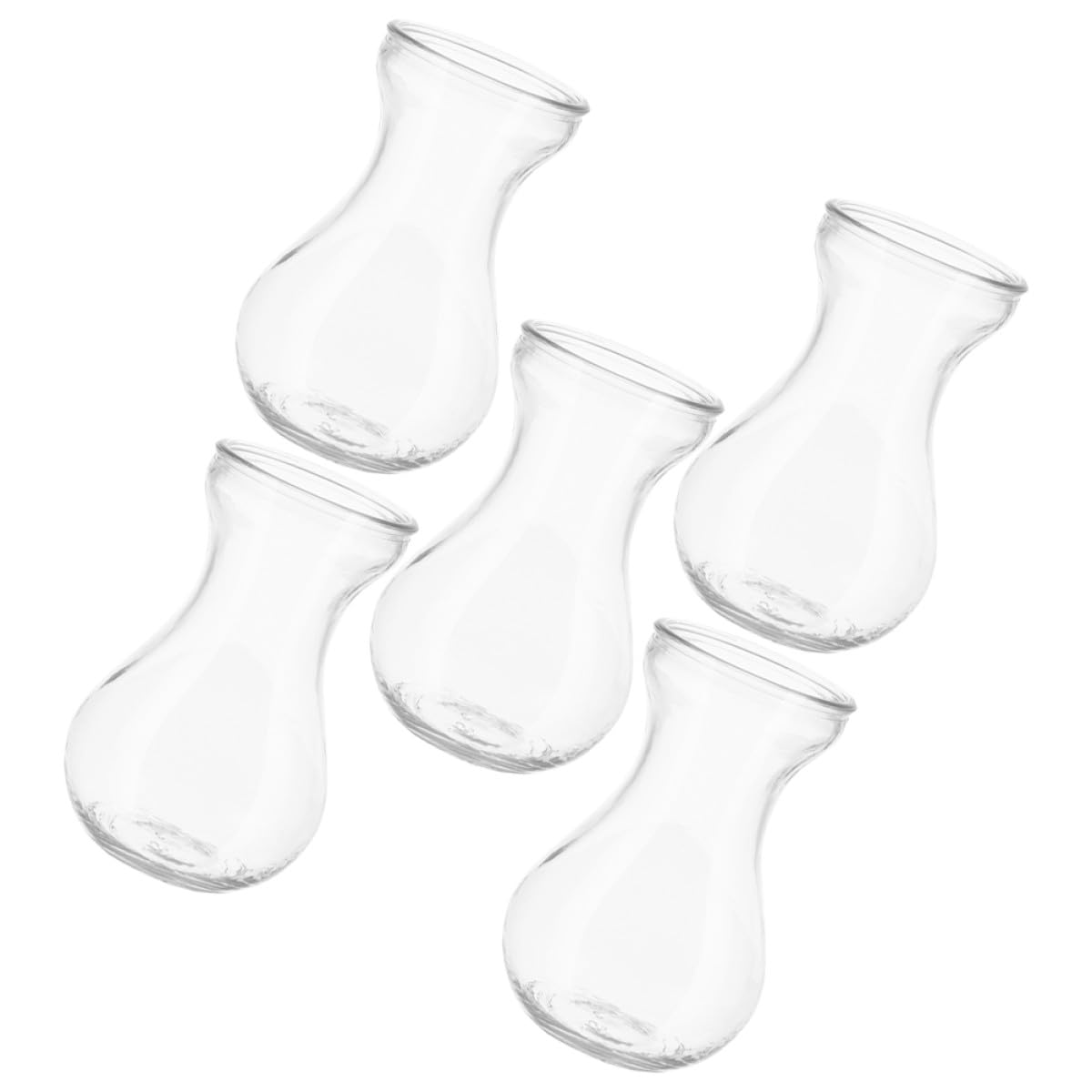 5 pièces Lot de Vases Verre Simples pour Jacinthe Pots de Propagation Hydroponique Vase Centre de Table Décoratif pour Maison et Bureau