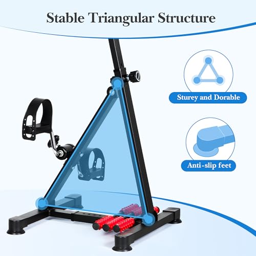 Image of Adjustable Pedal Exerciser Bike for Seniors,Hand Arm Leg and Knee Therapy, Stroke Recovery, Portable Fitness Equipment for Total Body Workout - Great Gift for Elderly Rehab