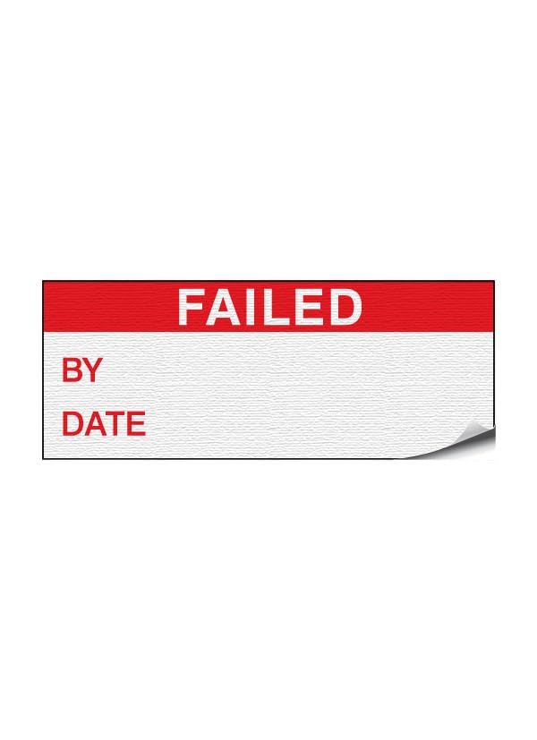 Failed - Vinyl/Nylon Cloth 38mm x 16mm Labels Stickers - Price per Pack of 140 Labels (P/NO. 7827338AMZ)