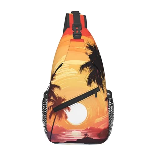 Mochila tipo bandolera patrón Hawaiian Sunset unisex