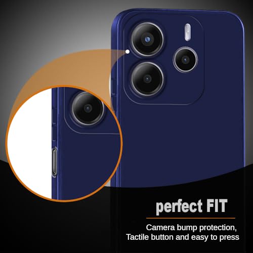Image of Back Cover for Mi Redmi Note 14 5G | Full Camera Protection | Premium Liquid Silicon Case | Flexible Bumper Case for Mi Redmi Note 14 5G (Dark Blue)