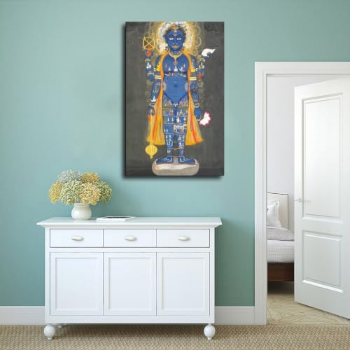 Vishnuvarupa Jaipur toile murale d'art indien d'exception