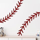 Baseball Stitching Stitches Wall Decal,Large Baseball Wall Stickers,Removable Self-Adhesive Vinyl Baseball Art Wall Decoration,for ceiling decoration in teenage boys' and girls' bedrooms and game room