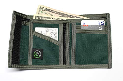 Image of Sprocket Nylon Billfold Wallet with Zippered Pockets (Green)