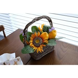   Rustic-Farmhouse-Table-Decor-Spring-Summer-Tabletop-Basket-Decoration-with-Artificial-Sunflowers-Lemons-Magnolia-Leaves-Small-Centerpiece-for-Home-Indoor-Living-Room-Kitchen-Dining-Room-Table