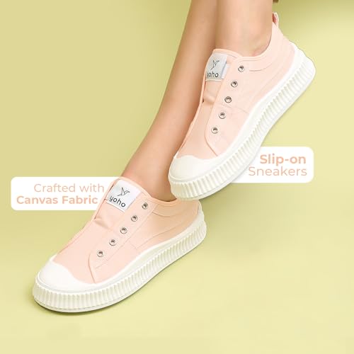Image of YOHO Cruise Women's Without Lace Trendy Stylish Canvas Slip-On Sneakers (SoS)