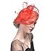 Produktbild Fascinator für Damen, mit Federn, Netzstoff, für Partys und Cocktails rot