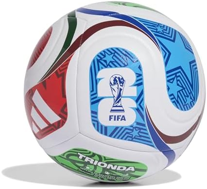 Adidas Unisex-Adult World Cup Soccer Ball, White/Team Royal Blue/Solar Blue/Power Red, 4