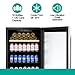 Kalamera 24'' Beverage refrigerator Cooler, 120 Cans & 16 Bottles, Single Zone Built-in or Freestanding, with Seamless Stainless Steel & Triple-Layer Tempered Glass Door and Temperature Memory Function