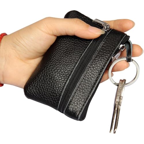 Mini Coin Purse – Compact Small Bag for Coins with Key Ring, Stylish Small Wallet for Men & Women, Black4