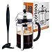 Price comparison product image Cortona Classic Cafetiere/French Press with Scoof Stir + Clean Accessory, 8 cup/ 1 litre, chrome & glass. Navy Blue
