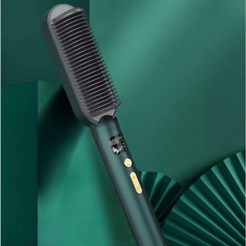 Plancha para el cabello eléctrica con cepillo, calentamiento rápido, peine alisador, herramienta de estilizado miniatura 4