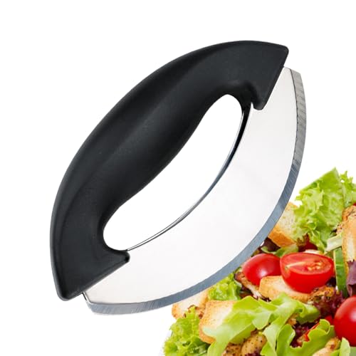 Chaies Salad Cutter Chopped Salad Slicer Stainless Steel Salad Shredder Double Cutter Chopper with Non-Slip Handle Kitchen Helper Vegetable Cutter for Vegetables Dough