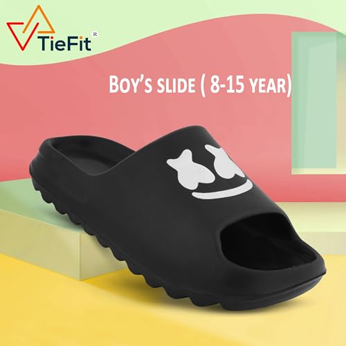 Image of TieFit Ultra Soft Breathable Upper Daily Use Sport Slide For Boy's White (UK 2-5)