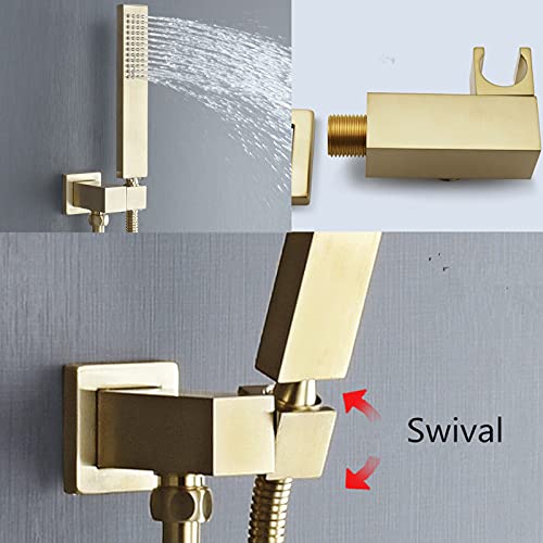 Esbant Thermostatic Rain Shower System Mixer Faucet Sets Triple Function Shower Combo Set With Shower Head, Handheld Shower, Embedded Box, Bathtub Faucet,12Inch Kitchen Sink Faucets (Size : 10Inch) #TOP4