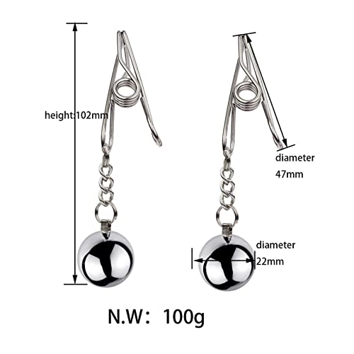 Nipple Clamps, Nipple Clip Clamps With Chain, Adjustable Weight Metal Nipple Clamps For Men Women, Non-Piercing Metal Stimulator Nipple Clips (C) #TOP3