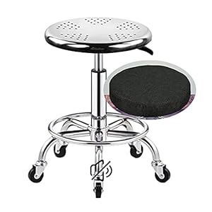 Ktrezs Verstellbarer Rollhocker mit Weicher Sitzbedeckung