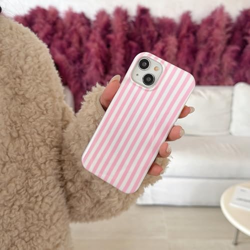 Jolie coque de protection iPhone 17 Pro rayures roses classique chic - 3