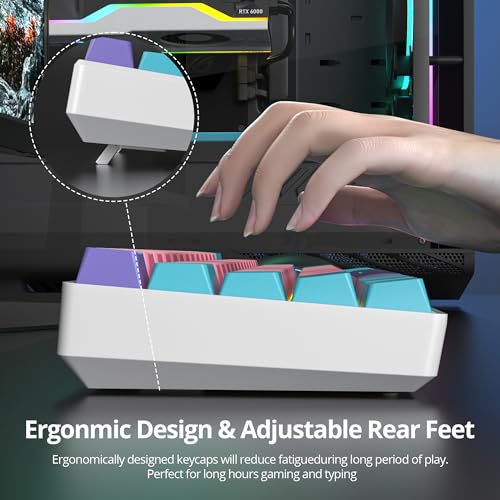 Image of Protable 60% Percent Gaming Keyboard Mechanical, Mini Compact RGB Backlit 61 Keys Wired Office Keyboard with red Switch for Mac /Win (Zhi /red Switch)