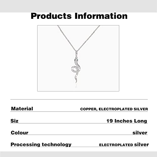 Dtesl Gold Snake Zircon Necklace,Silver Snake Pendant Necklace,Layered Snake Necklace,Punk Animal Serpent Necklace Fashion Wedding High Jewelry Party Gifts For Women Teen Girls Mother Friends #TOP6