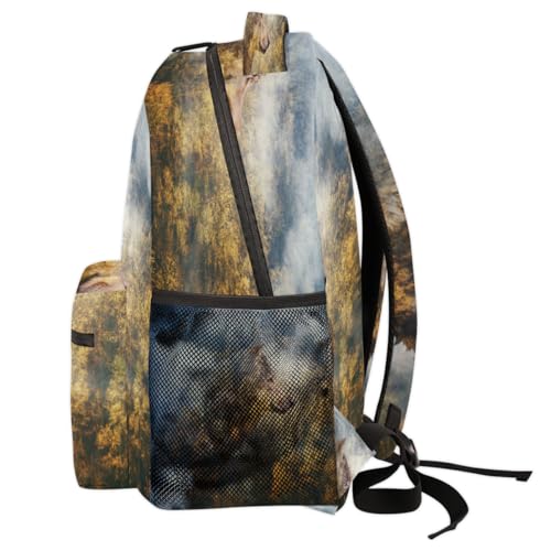 Sac à dos de randonnée loup avec compartiments renforcés taille large