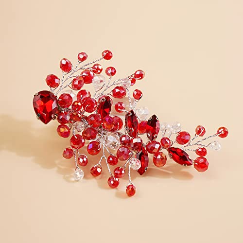 Fermagli per capelli con fiocco di Natale rosso, per donne e