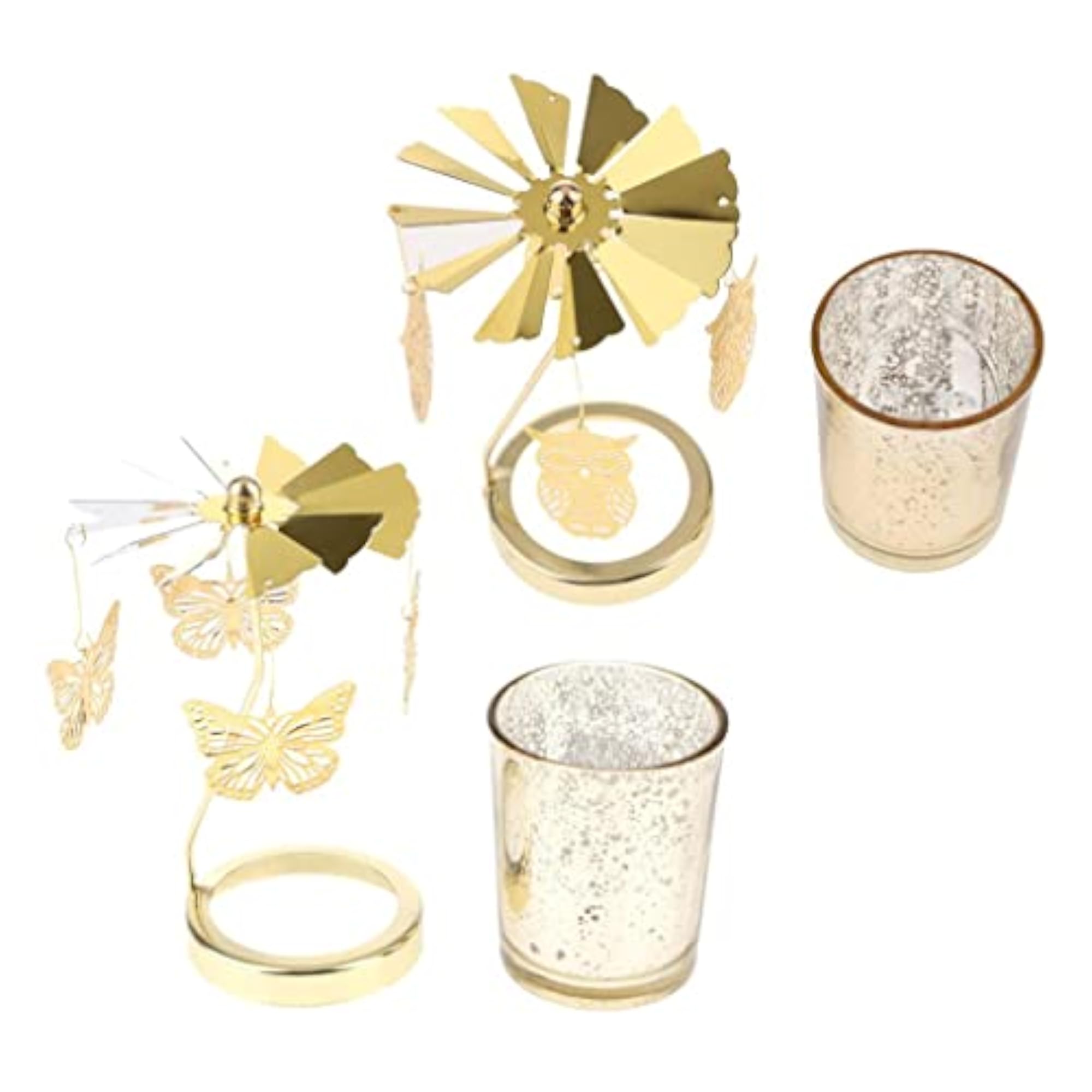 2pcs Romantic Rotating Candle Holder Stand