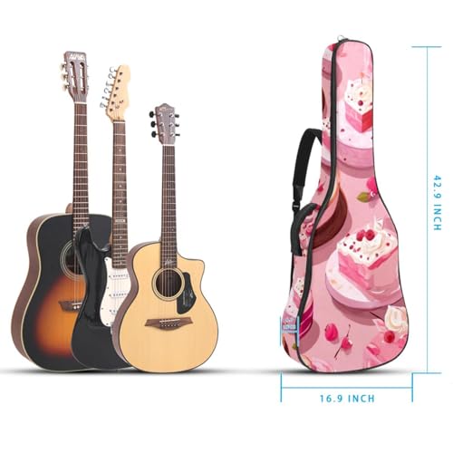 Housse pour guitare acoustique rose étanche grand compartiment accessoires