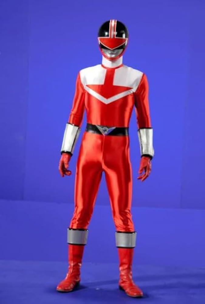 (美品)未来戦隊レンジャー　タイムレッド　1\1コスプレマスク　アトラクプロップ 美品)未来戦隊レンジャー タイムレッド 1コスプレマスク