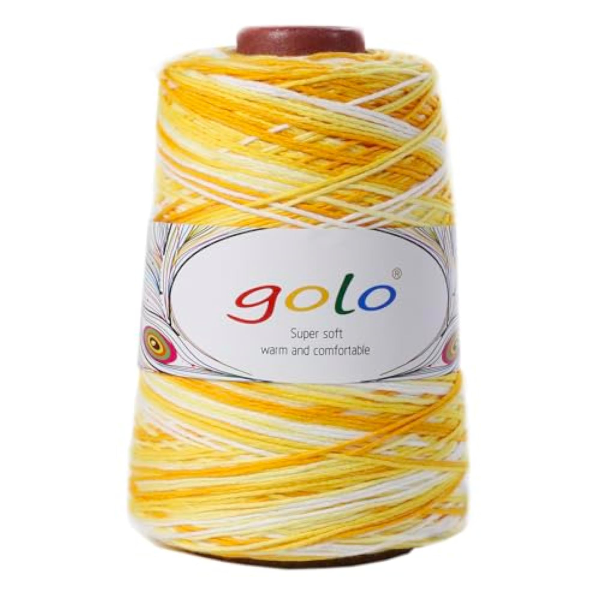 Chunky Cotton Cone Yarn for Weaving, 7/6, Yellow Corn