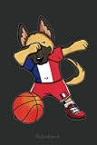 Dabbing German Shepherd France Basketball Lovers Art Notebook: A blank lined basketball notebook 6x9 in 110 Pages that makes a fun basketball gift for ... women's basketball, team basketball gifts