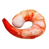 DIEWU Food Shape Squeaky Toys, Cute Plush Toys Chew Toys for Small Medium Large Dogs(Shrimp)