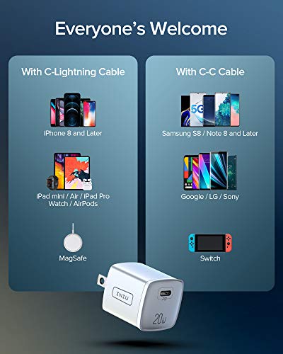 Iniu Usb C Charger, Smallest 20W Pd 3.0 Fast Charger, Universal Wall Charger Block Power Adapter For Iphone 13 12 11 Pro Max Xr Xs X 8 Samsung S21 S20 Note 20 Ipad Airpods Pro Google Pixel Lg Sony Etc #TOP5