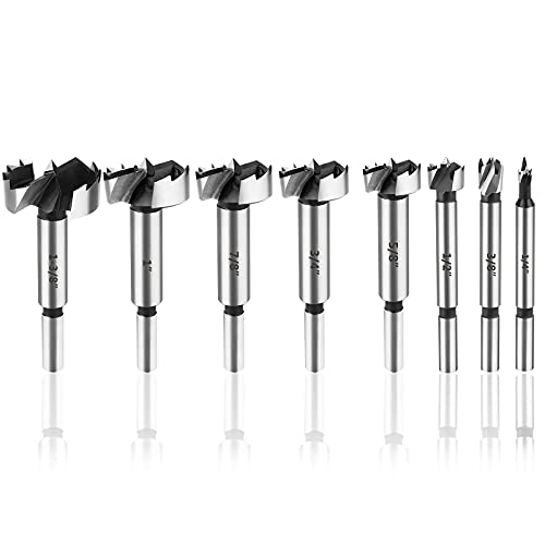 Forstner Bit Set 8Pcs - Hphope Forstner Bits For Wood, Wood Drilling With Storage Case #TOP3