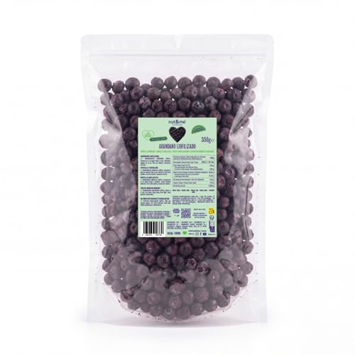 nut&me Arándano Liofilizado entero 350 g | Arándanos naturales sin Aditivos, Conservantes ni Gluten | Fuente de Fibra y Antioxidantes | Snack, Topping y Recetas