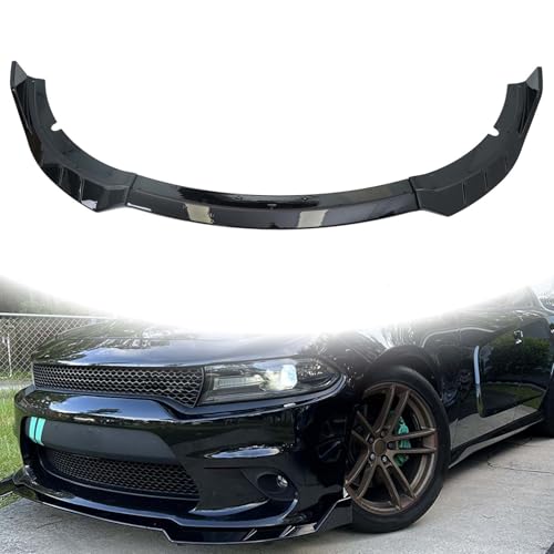 KETAI Front Bumper Lip Compatible with 2015-2023 Dodge Charger SRT Sport-R Style ABS Gloss Black AMPP Front Splitter Lower Protector Front Air Dam Chin Spoiler Splitter